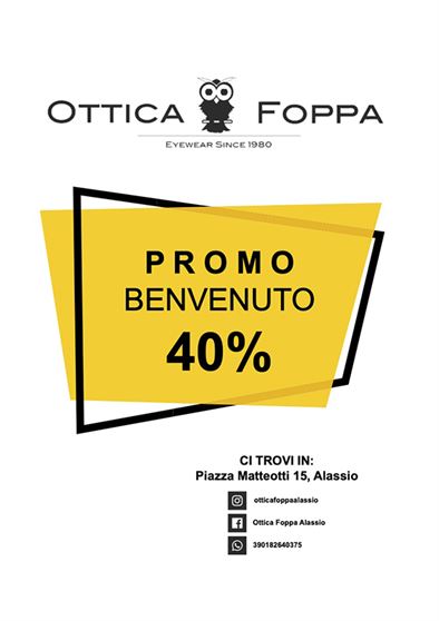 Promo benvenuto 40%