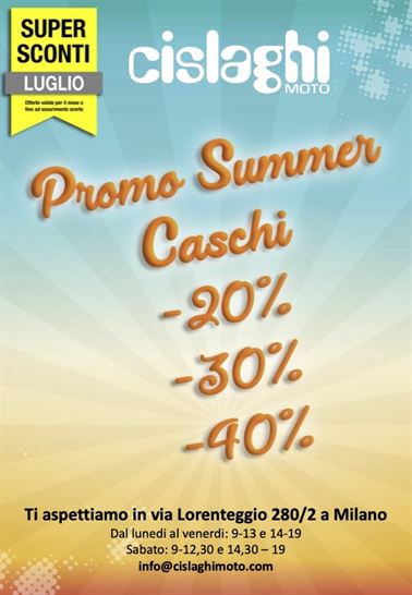 promo summer caschi -20% -30% -40%