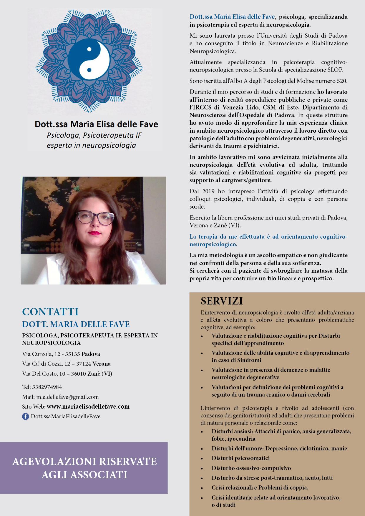 locandina con descrizion della dott.ssa