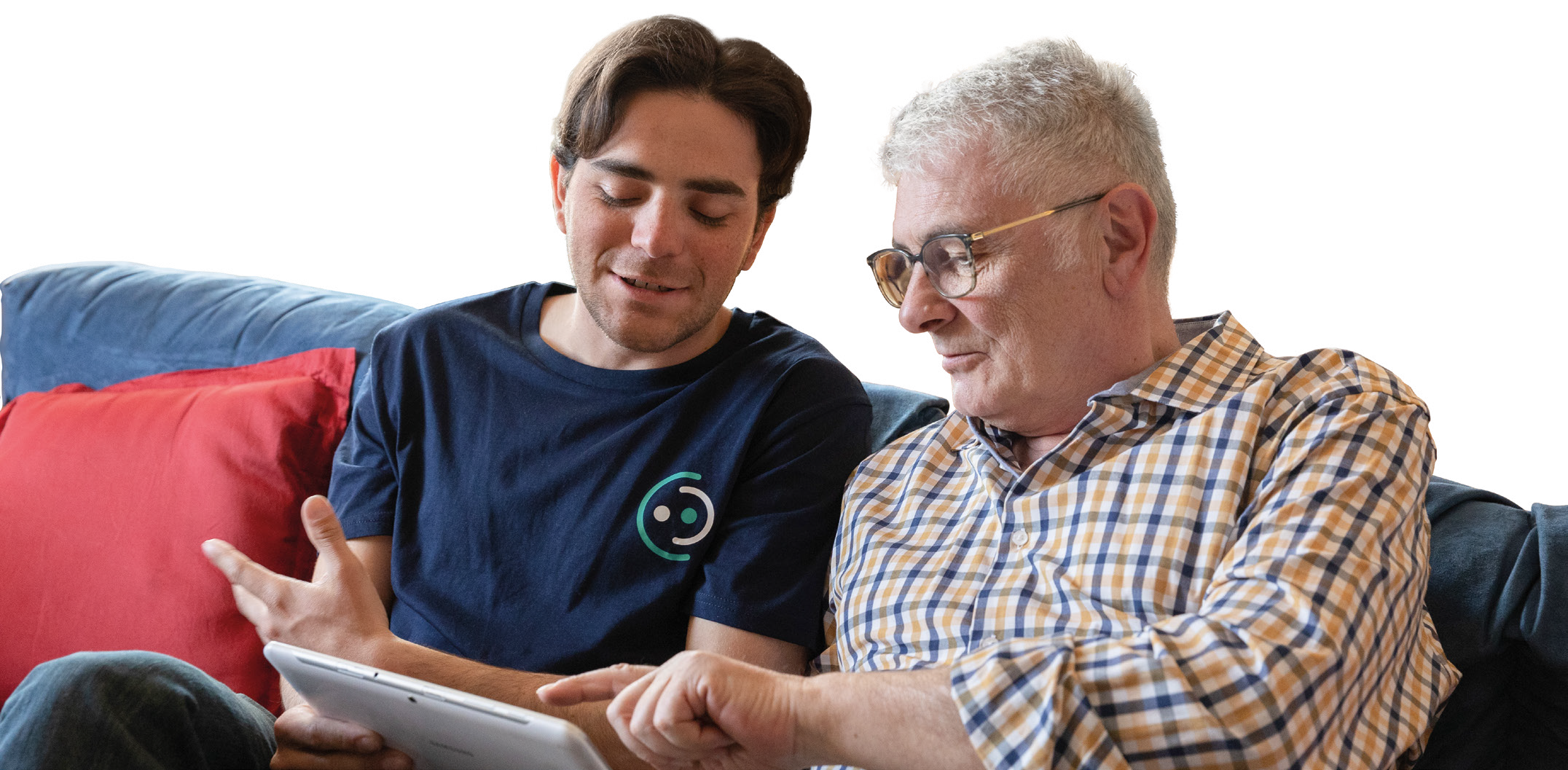 Nonno e Nipote con la tecnologia