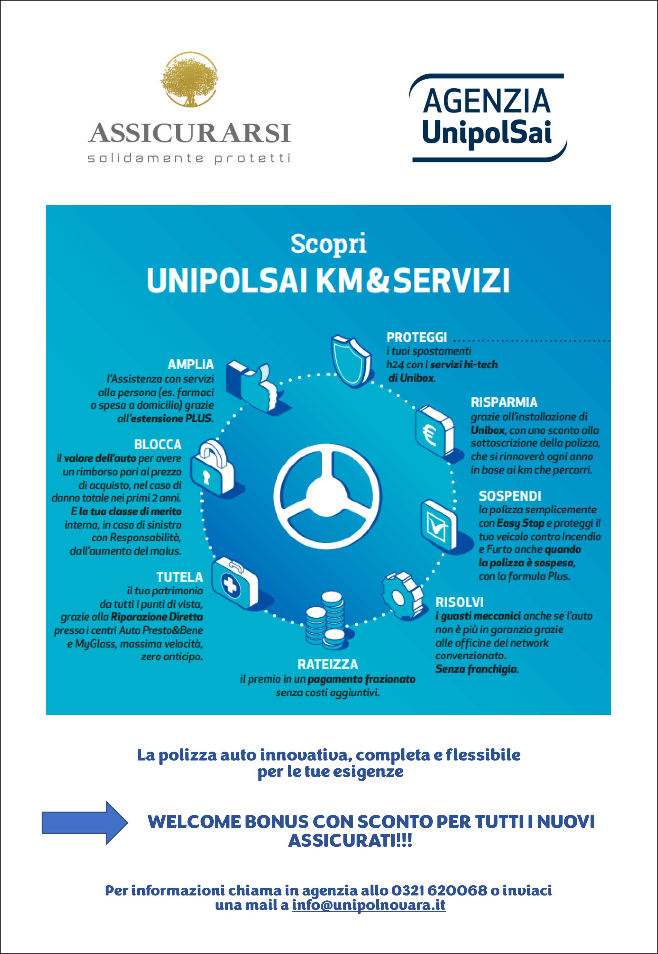 Locandina Polizza Unipol KM e Servizi