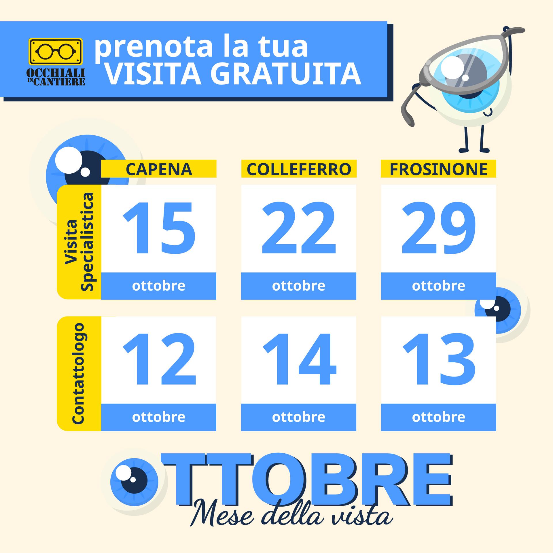 Locandina con date appuntamenti