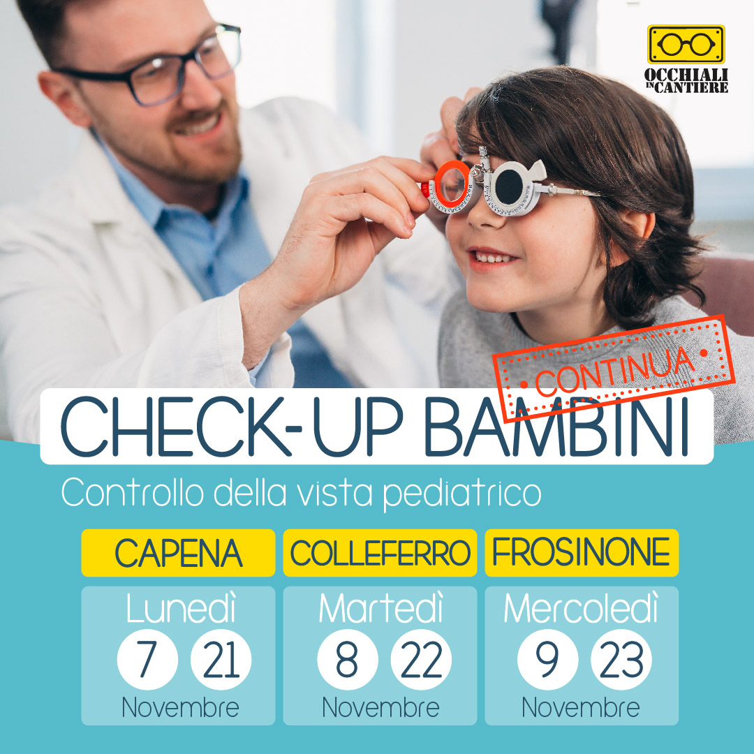 Locandina con date appuntamenti Checkup Pediatrico