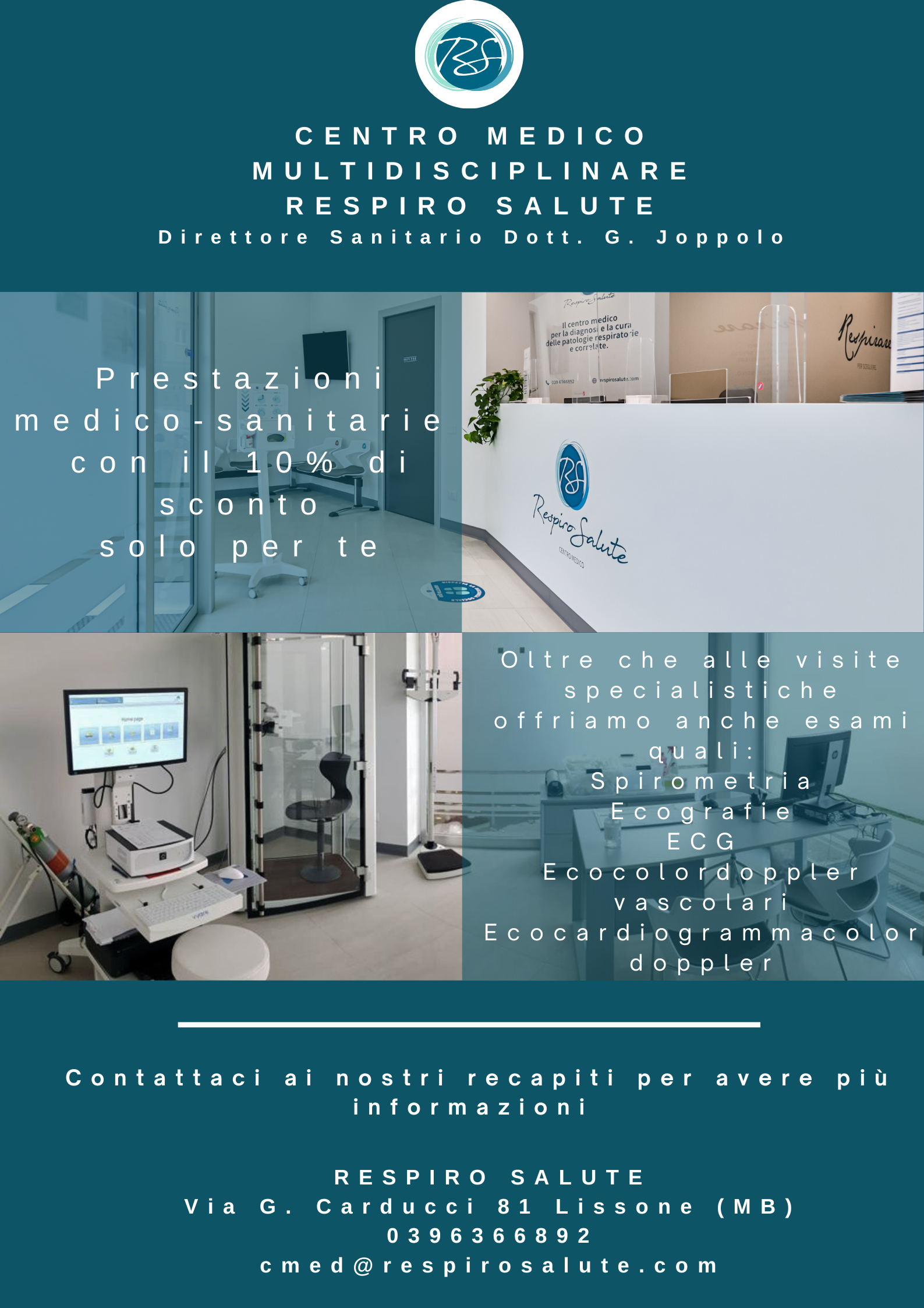 locandina con sconto del 10% sulle prestazioni medico-sanitarie