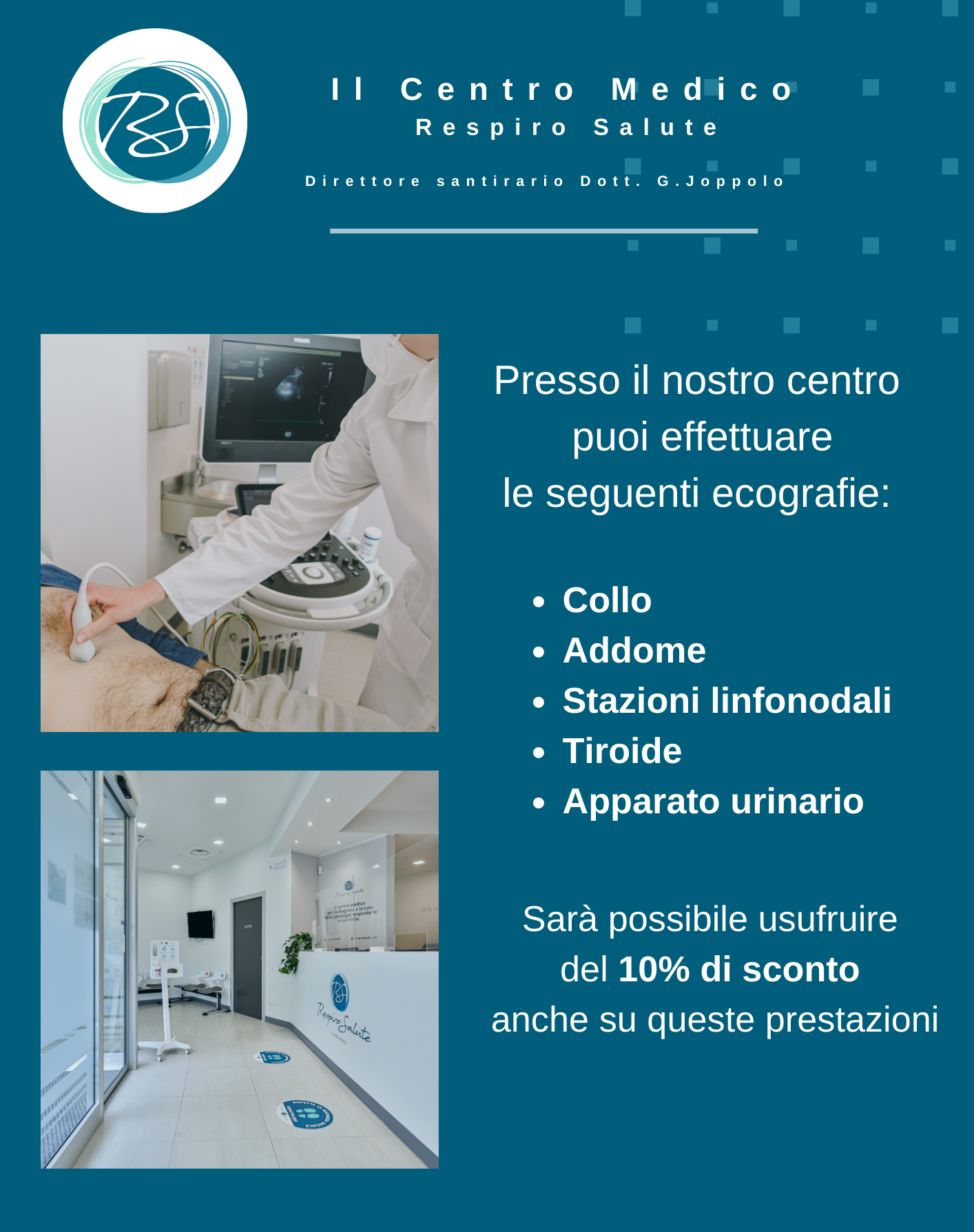 locandina con sconto del 10% sulle ecografie