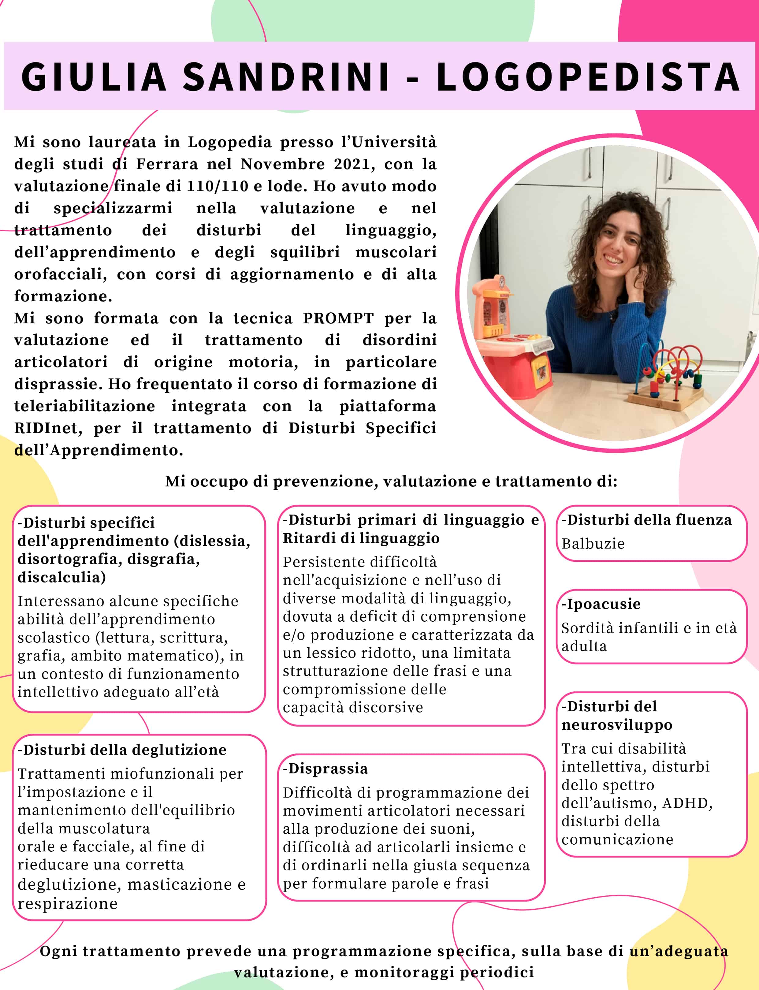Locandina presentazione Dott.ssa Giulia Sandrini