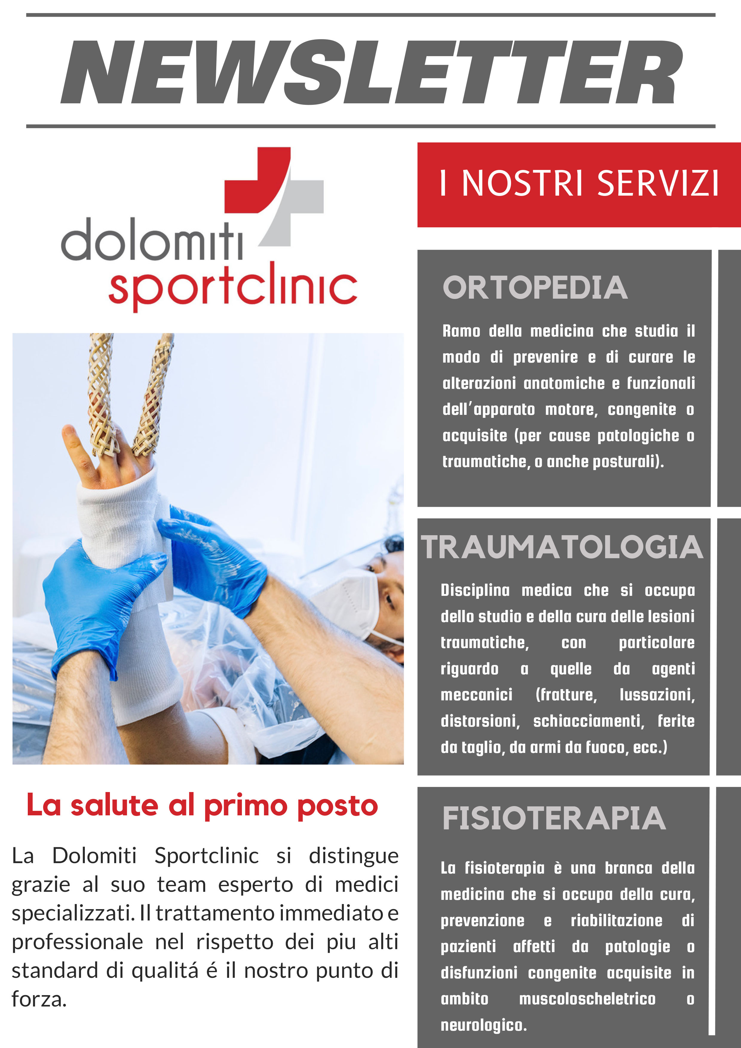 Locandina Servizi Dolomiti Sportclinic