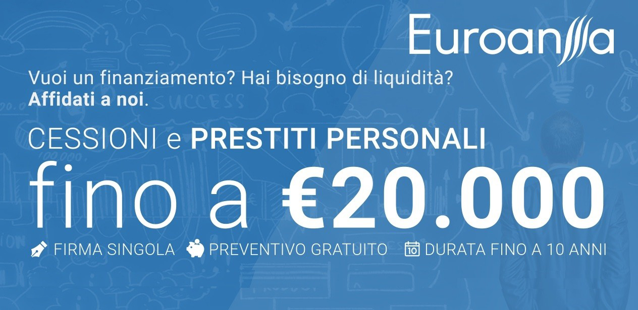 Vuoi un finanziamento? Hai biaogno di liquidità? Affidati a noi Cessione e prestiti personali fino a €20.000