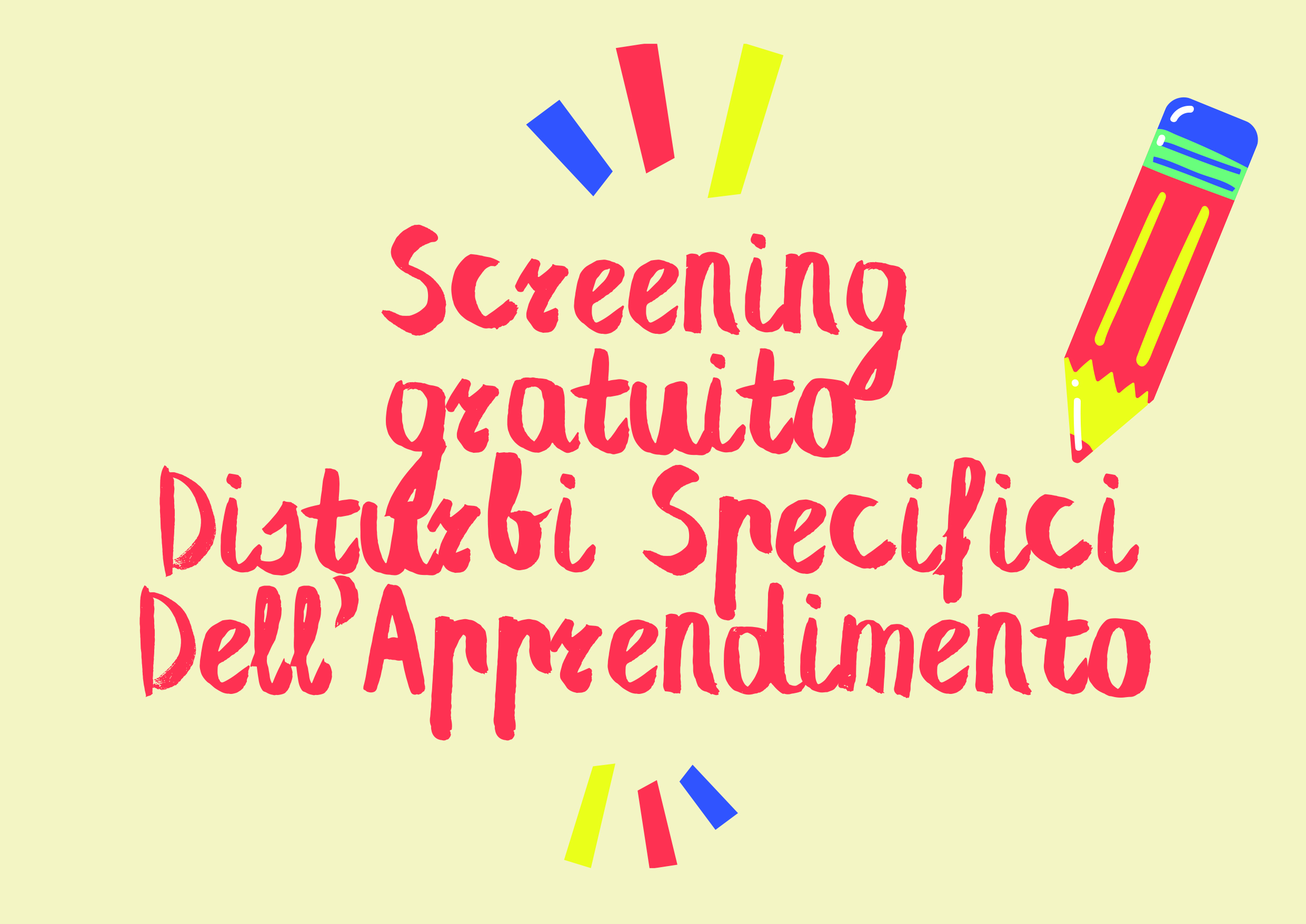 Screening gratuito Disturbi specifici dell'apprendimento