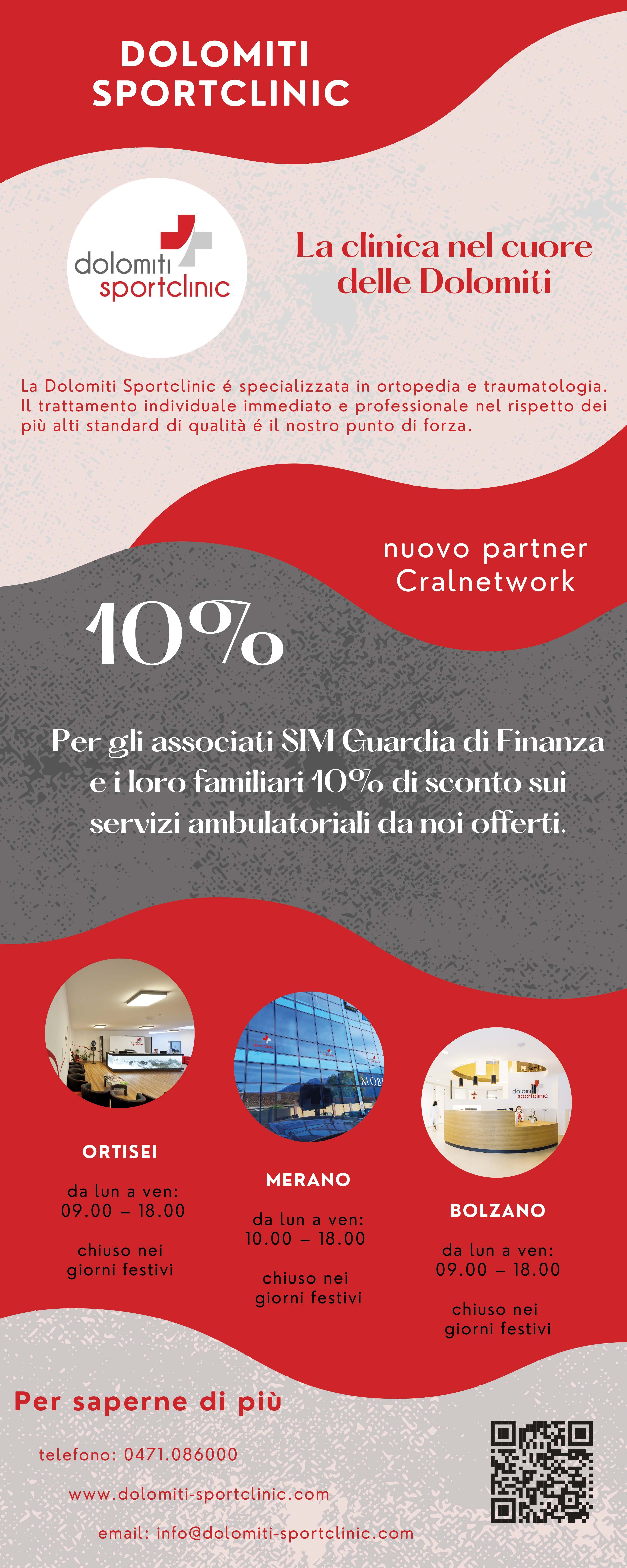 Locandina Servizi Dolomiti Sportclinic