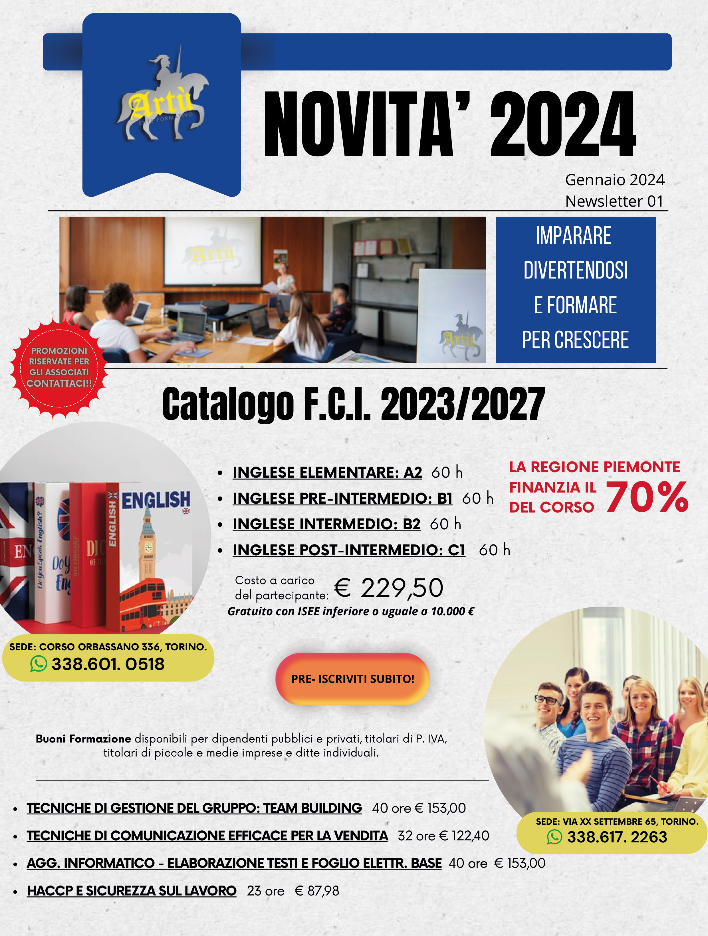 locandina Artù Ente Formativo - Gennaio 2024