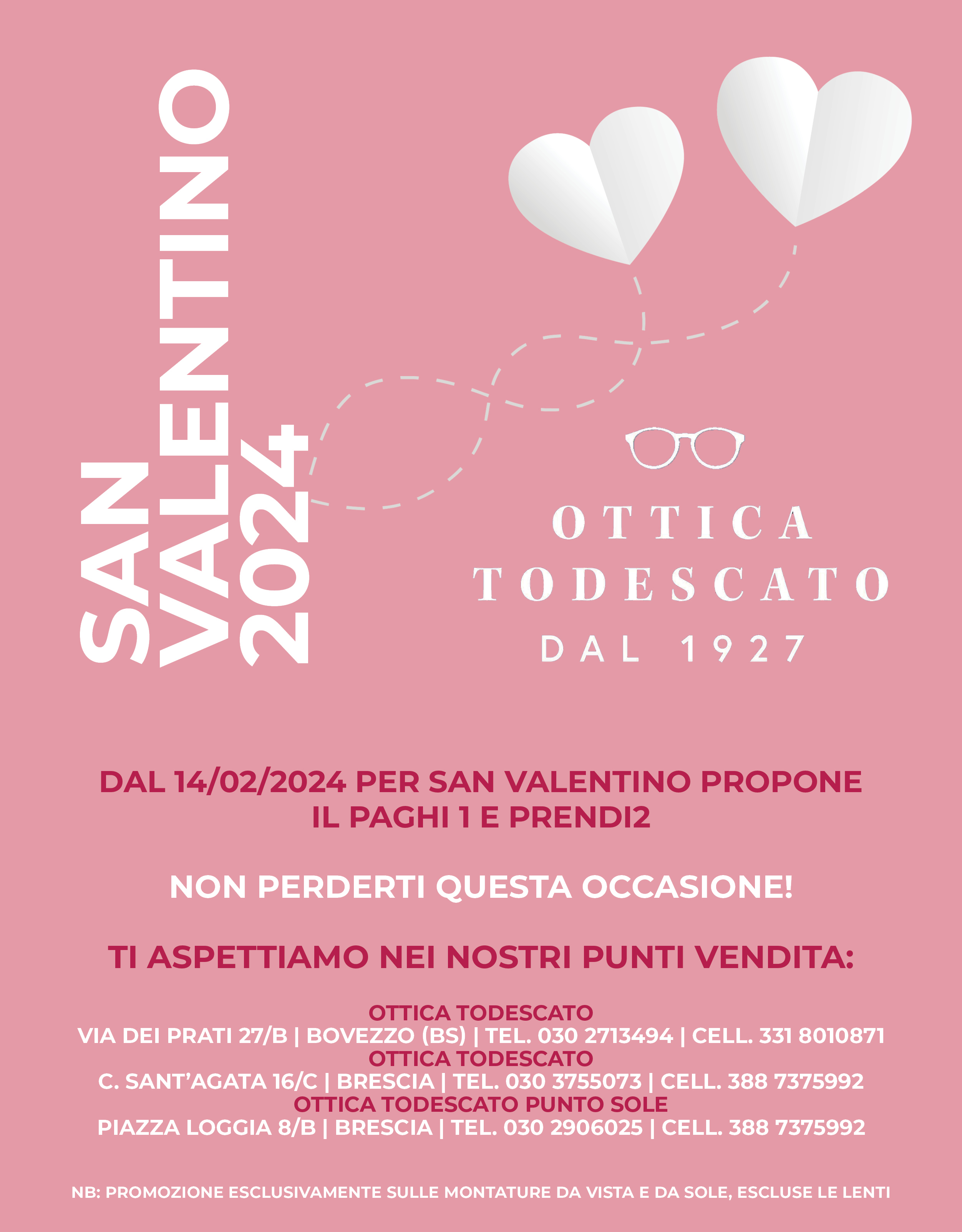 Promo San Valentino Ottica Todescato