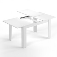 Tavolo Allungabile Da Pranzo Rettangolare 140-190x90 Cm Kendra Bianco Lucido