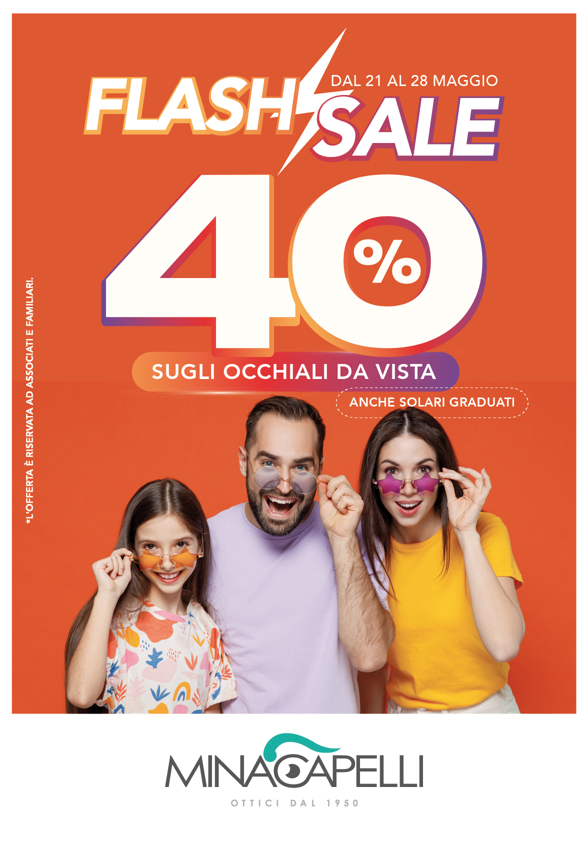 Locandina Flash Sale - 40% di sconto sugli occhiali da vista anche graduati