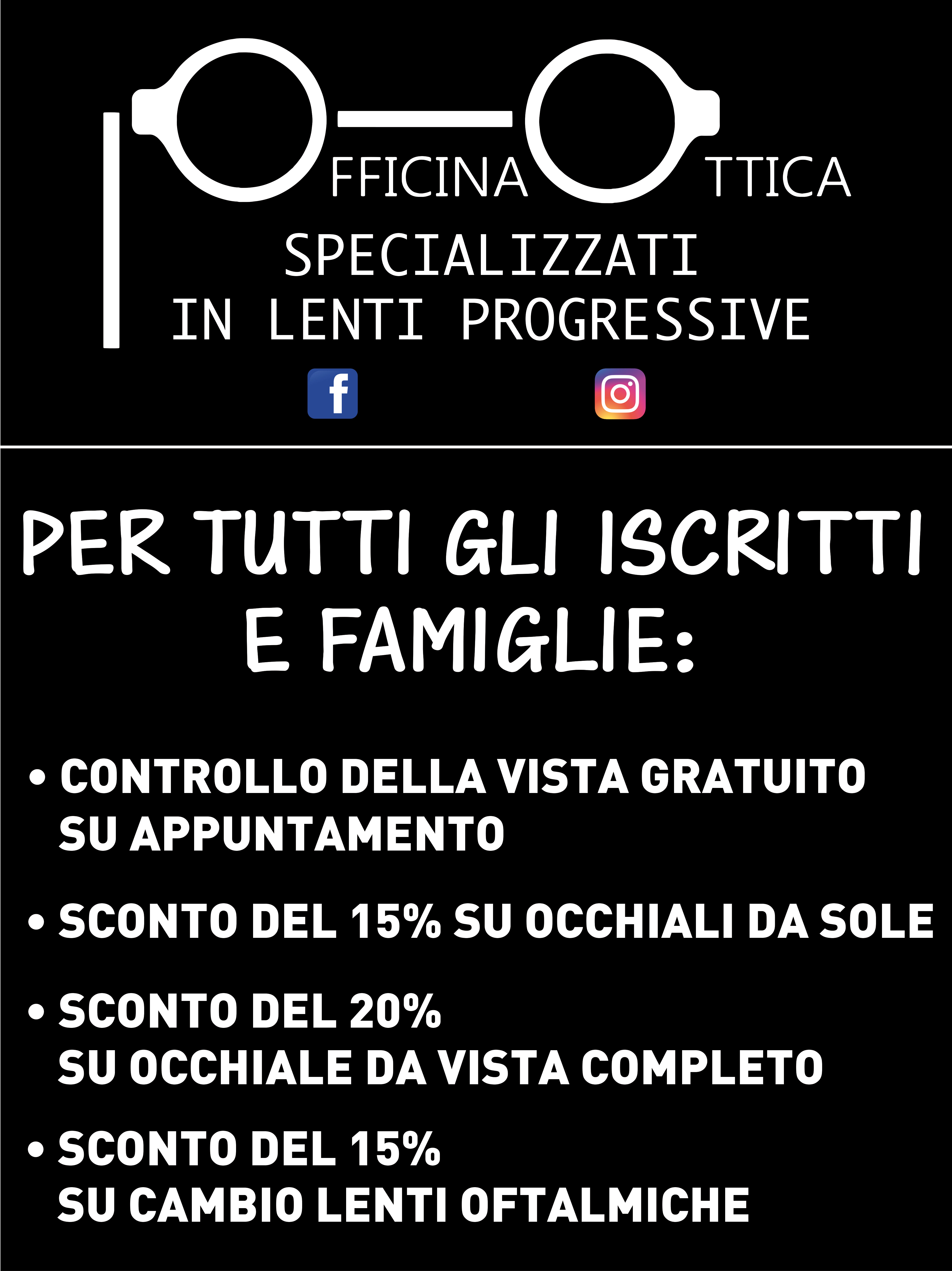 Locandina sconti Officina Ottica
