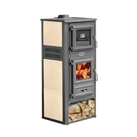 Stufa A Legna In Acciaio E Ghisa 12,1 kW Con Forno K-Line Kalorosa Crema