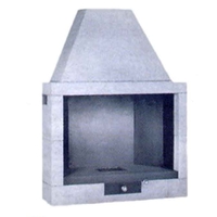 Camino prefabbricato con focolare rivestito in ghisa 100 x 50 cm Di Fiore