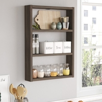 Mensola A Parete Cubo 3 Ripiani Effetto Legno Rovere Fumo