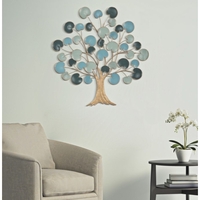 Pannello Decorativo A Parete Albero In Ferro Apple Blu Chiaro