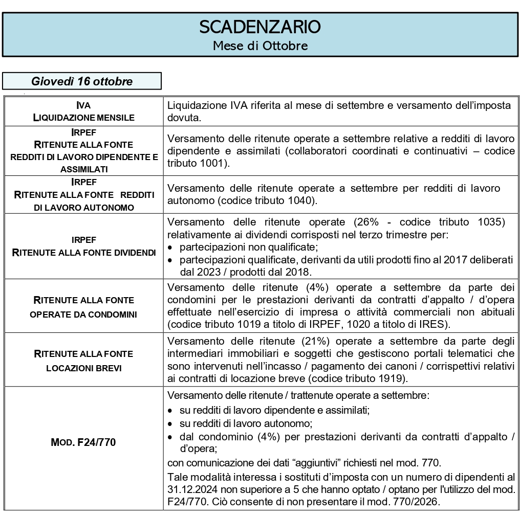 Scadenzario Studio Commercialista Carmen Morellini