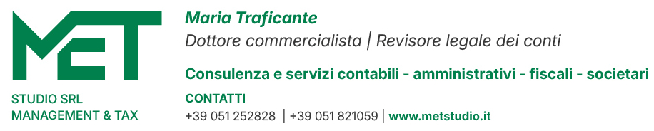 Met Studio Srl – Management & Tax | Maria Traficante Dottore commercialista e revisore legale dei conti