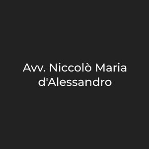 Avv. Niccolò Maria d’Alessandro