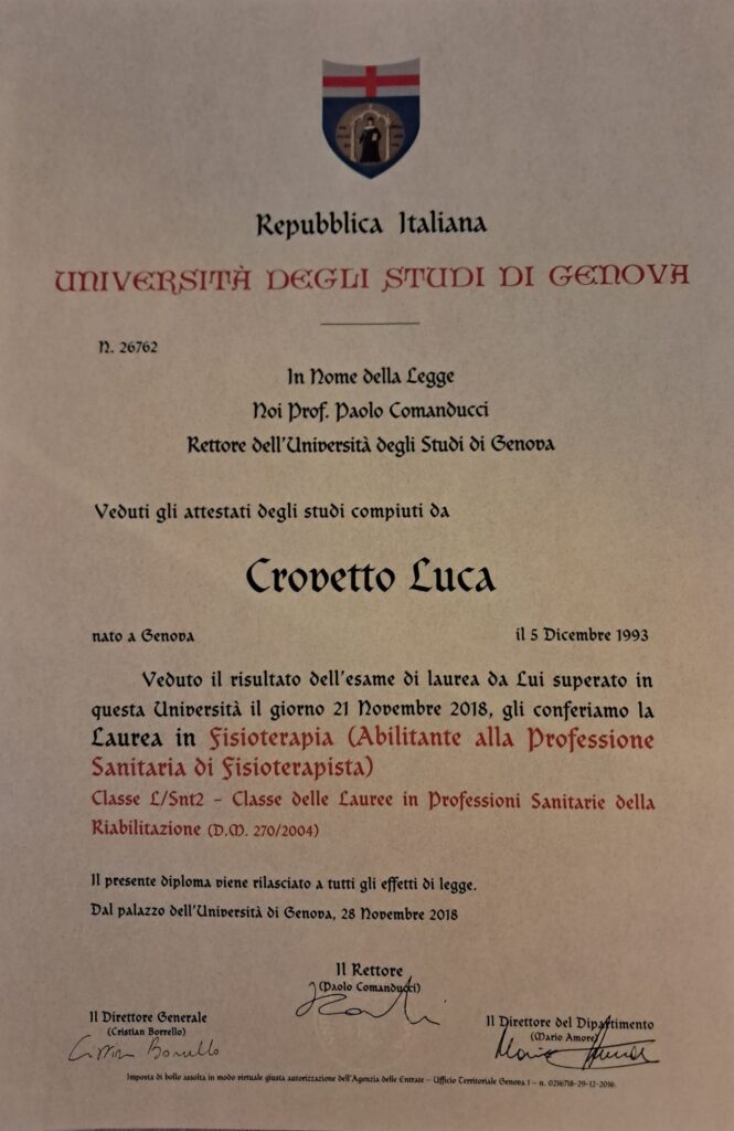 Dott. Luca Crovetto – Fisioterapista